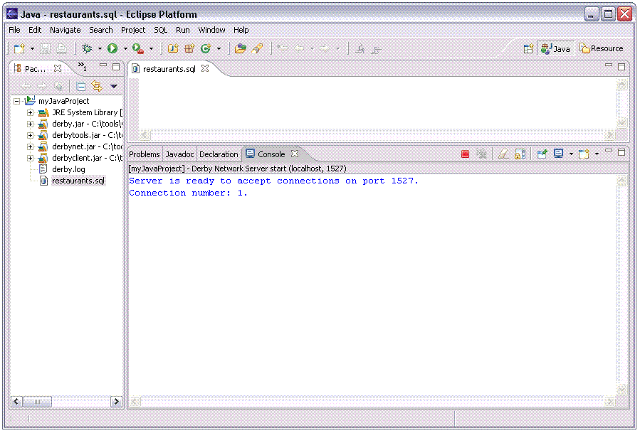 Adding an sql file to the Java project