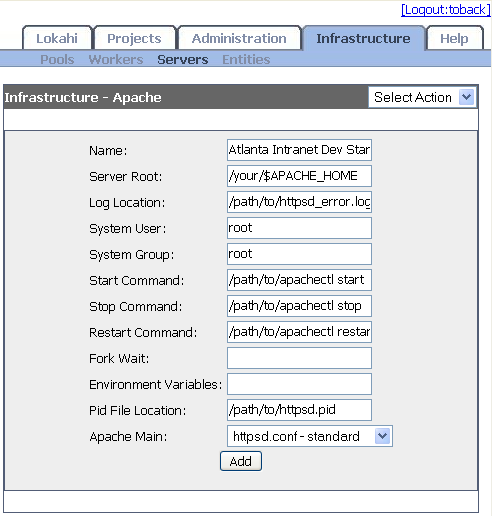 Apache server template