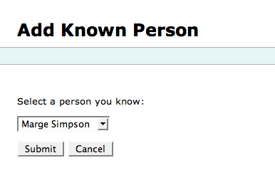 Screenshot: Add Known Person usecase