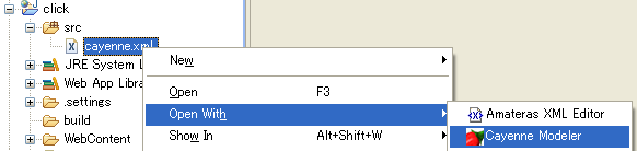 Open cayenne.xml with Cayenne Modeler