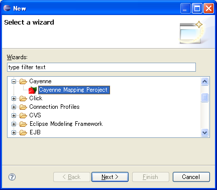 Cayenne Mapping Project Creation Wizard