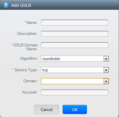 gslb-add.png: adding a gslb rule