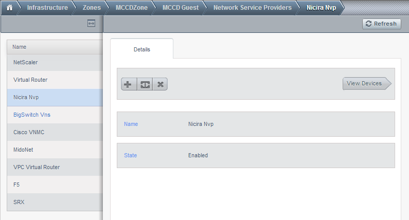 nvp-physical-network-stt.png: a screenshot of an enabled Nicira NVP provider