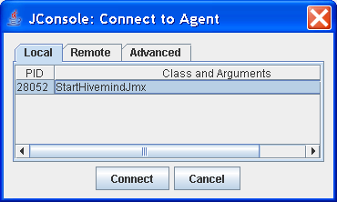 JConsole local connect dialog