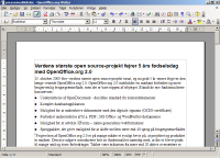 Miniature af tekstbehandling i OpenOffice.org