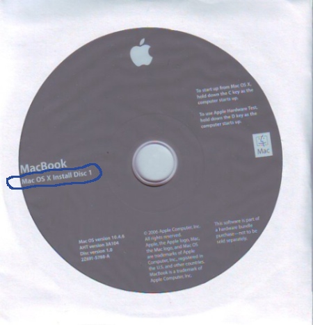An image of a Mac OS X install disk