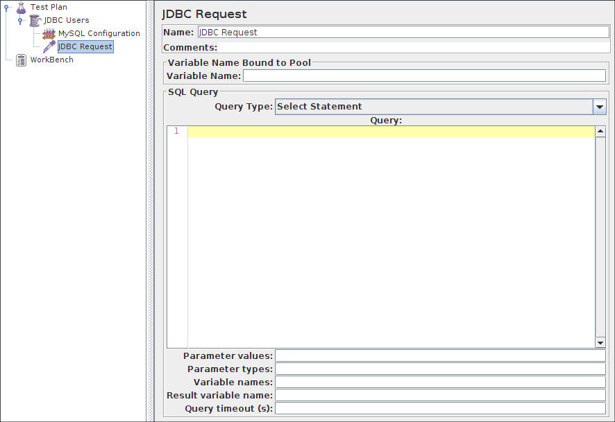 JMETER select = ?. JDBC connection configuration JMETER. MYSQL_query("Set names. Дополнительные возможности JDBC.