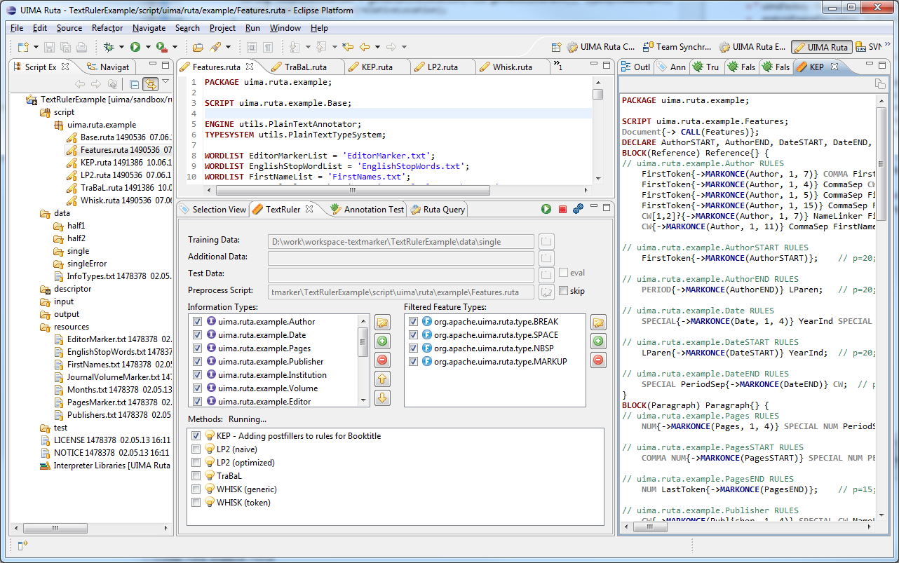 UIMA Ruta TextRuler framework