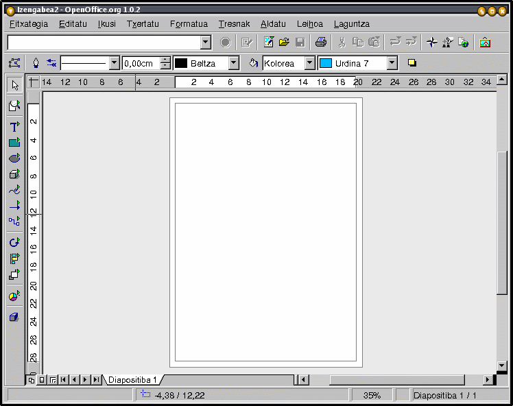 OpenOffice.org Draw-ren leiho nagusia